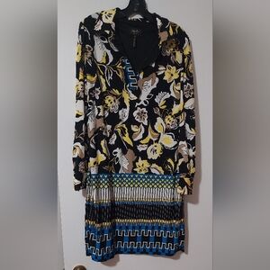 Laundry By Shelli Segal Black and Yellow Floral Dress